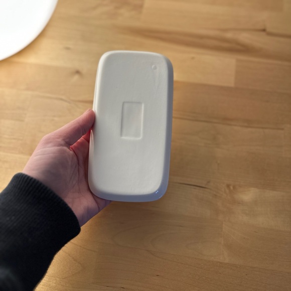 White Glass Soap Dish Trinket Tray - Picture 3 of 12